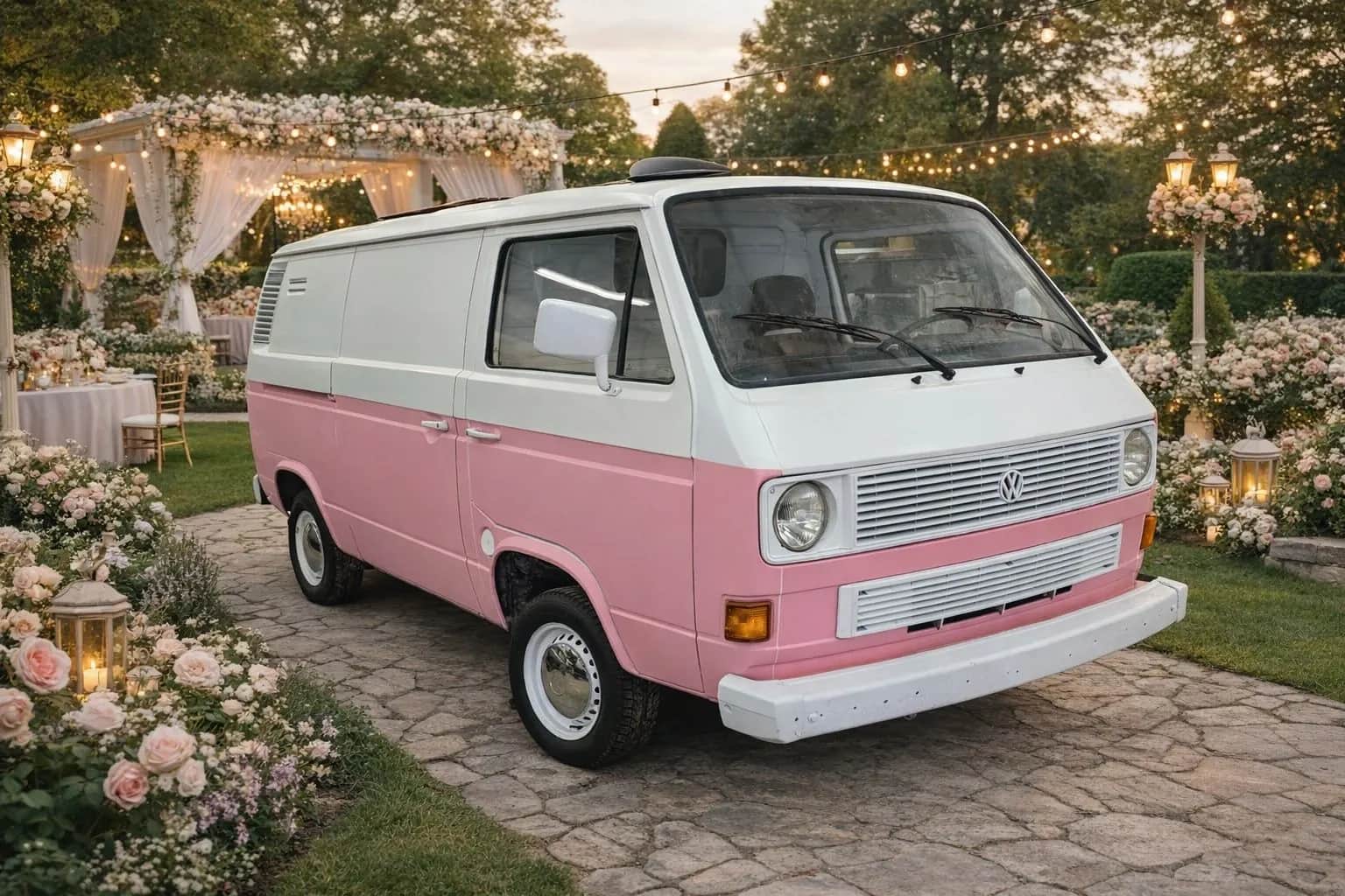 Fotobusik - retro Volkswagen T3 jako fotobudka na weselu